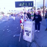 Mile ten at about an 8-min/mile pace.. to fast for a 4-hour goal, Las Vegas Marathon (2006 December 10) Las Vegas NV
