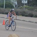 Cathy bicycling, SheRox Triathlon (2011 October 15) San Diego CA
