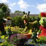 topiary sculptures of Mickey Mouse, Daisy Mouse & Pluto the dog