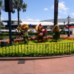 topiary sculpture of The Three Caballeros
