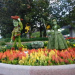 topiary sculpture of Woody & Bo Peep from Toy Story